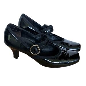 Paul Green Womens Black Kitten Heel Shoes Size 7 Maryjane Silver Buckle Handmade